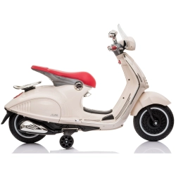 Scooter Piaggio Vespa WHITE biały pojazd akumulatorowy jeździk skuter z napędem elektrycznym Sun Baby J04.007.1.2